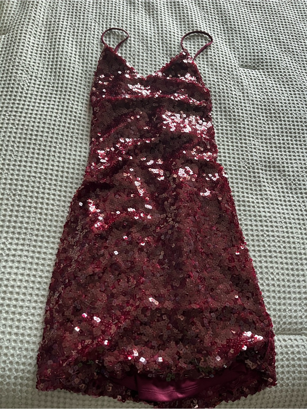 Charlotte Russe Sequin Burgundy Slip Dress